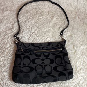 Coach Poppy Metallic Outline Perri Crossbody Shoulder Handbag 22456 Black